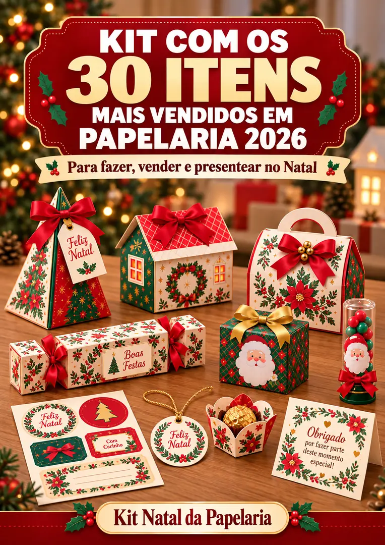 Kit Natal da Papelaria Lucrativa 2027 — 20 Moldes Campeões de Venda — imagem 1